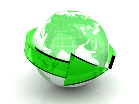3D rendered Illustration  Symbol for the global economy   の写真素材