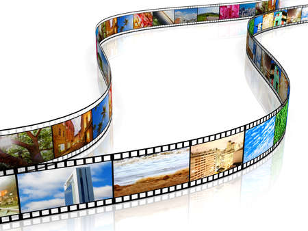A Photo film  3D rendered Illustration  Isolated on white の写真素材