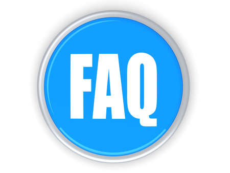 A FAQ button  3D rendered illustration  Isolated on white 