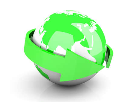 3D rendered Illustration  Symbol for the global change   の写真素材