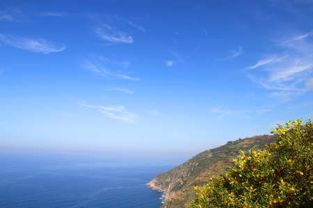 View on the coast of Cinque Terre, Italy の写真素材