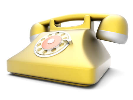 A classic Telephone  3D rendered Illustration  Isolated on white の写真素材