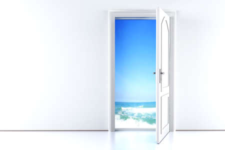 A open door to the Beach の写真素材