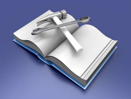 A construction manual  3D rendered Illustration 
