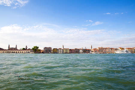 View on venice from the entry of the great channel.の写真素材