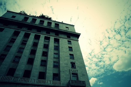 Retro style image of a Building in Downtown Sao Paulo, Brazil. のeditorial素材