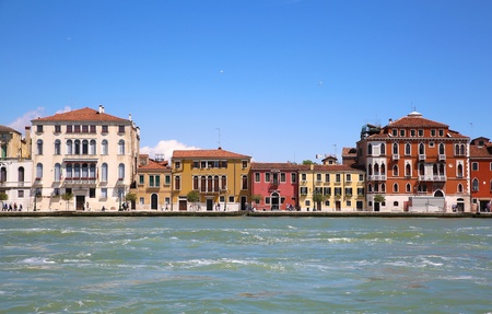View on venice from the entry of the great channel.の写真素材