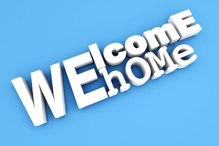 Welcome home as written letters  3d illustration の写真素材