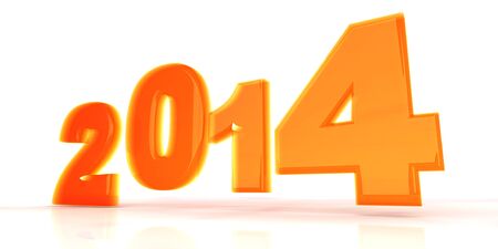 2014 as rendered letters. 3D illustration.の写真素材