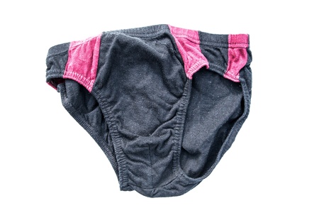 This was the eighties. Old underwear isolated on white.