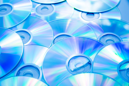 Optical Data storage with a bright and vivid color spectrum.の写真素材