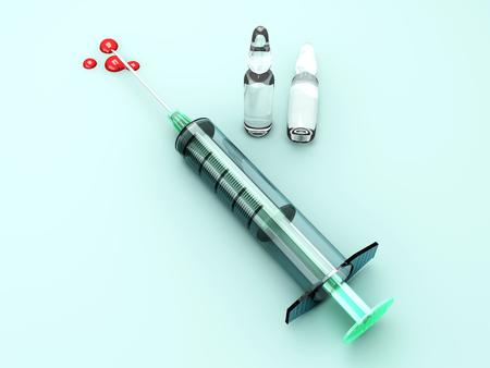 A medical syringe. 3D rendered Illustration. の写真素材