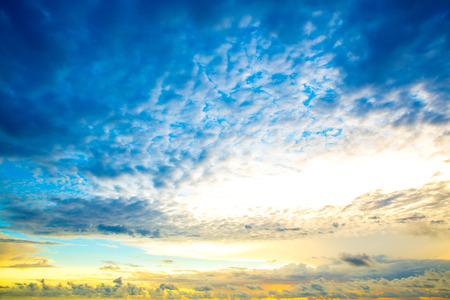 A beautiful cloudy sunset over the ocean.