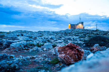 Nightly Building in Dingli, Malta, Europe.のeditorial素材