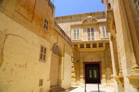 Historic Architecture in Mdina, Malta, southern Europe.の写真素材