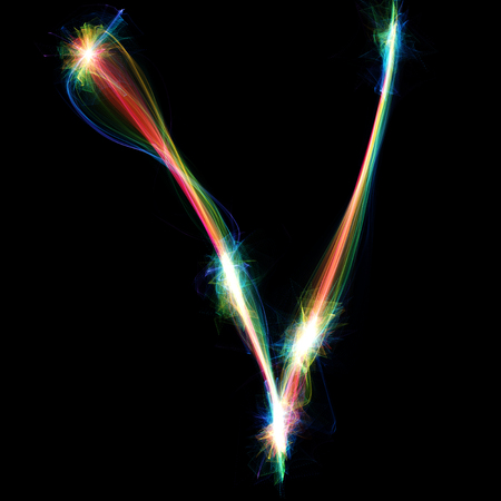 Digitally created letter formed out of plasma energy.の写真素材