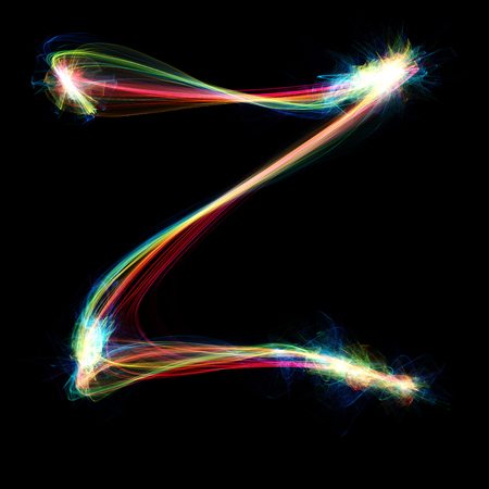 Digitally created letter formed out of plasma energy.の写真素材