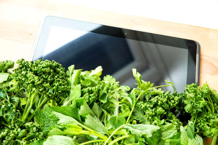 Kitchen Herbs on a Tablet PC. Looking for information and recipes.
