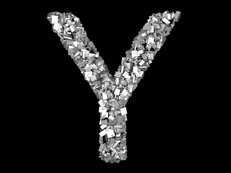 A letter formed out of metallic Crystals.の写真素材