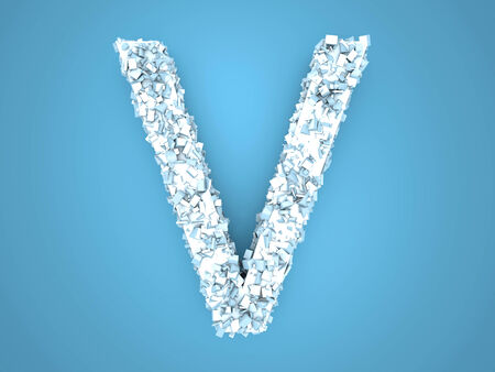 A letter formed out of ice Crystals. 3d illustration.の写真素材