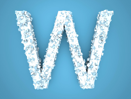 A letter formed out of ice Crystals. 3d illustration.の写真素材