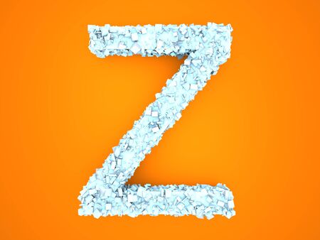 A letter formed out of ice Crystals. 3d illustration.の写真素材