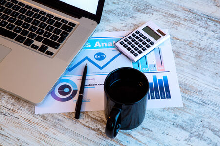 Business Analytics in the office with a Laptop computer.の写真素材