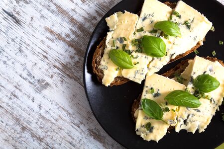 Sandwiches with Roquefort cheeseの写真素材