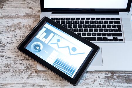 Business Analytics with a Tablet PC and a Laptopの写真素材
