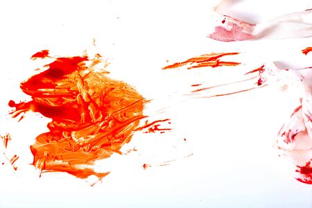Blood and bandages on a white background.の写真素材