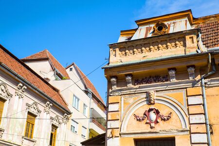 Historic Architecture in Oradea, Romania, Europe.の写真素材