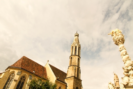 Holy Trinity Statue in Sopron, Hungary, Europe.
の写真素材