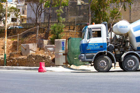A construction site in San Gwann, Malta, southern Europe.