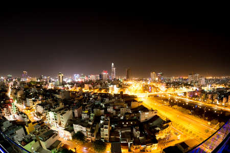 HO CHI MINH CITY, VIETNAM - FEBRUARY 02, 2016: The Skyline of Saigon on January 17, 2016 in Ho Chi...