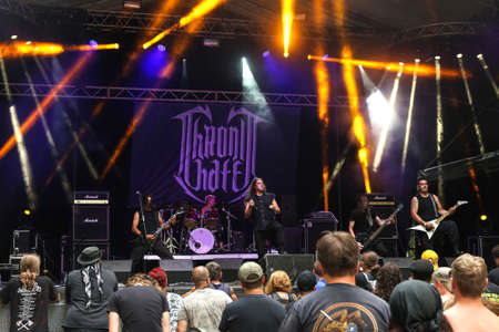 TOLMIN, SLOVENIA - July 24: The italian Death Metal band Chronic hate perform live on the Metaldays Festival on July 24, 2015 in Tolmin, Slovenia.のeditorial素材