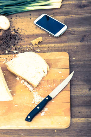 Organic Kitchen with Smartphone