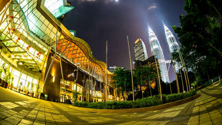 KUALA LUMPUR, MALAYSIA - FEBRUARY  02, 2016: View of the city at night on February 16, 2016 in Kuala Lumpur, Malaysia.のeditorial素材