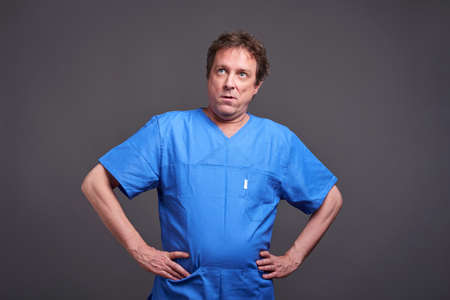 A bored male doctorの写真素材