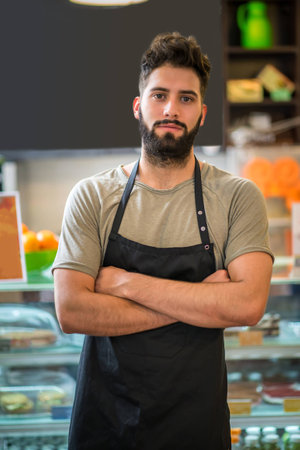 A young barista manの写真素材