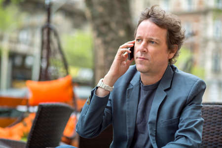 A businessman on the terrace