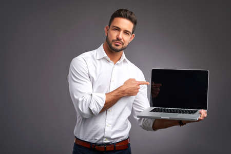Young man with laptop