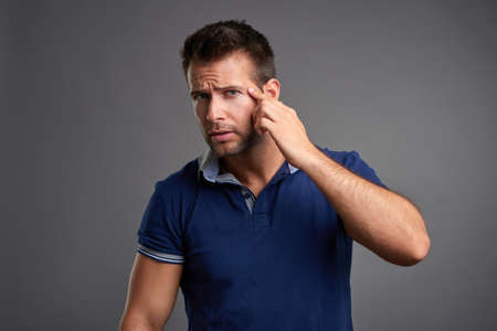 Young man with a spot
