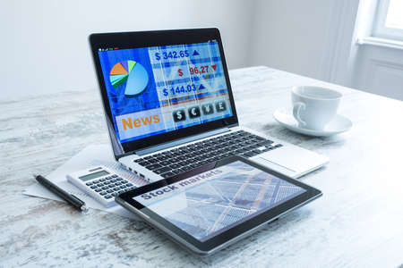 Stock market calculations and trading with a Tablet PC and Laptop