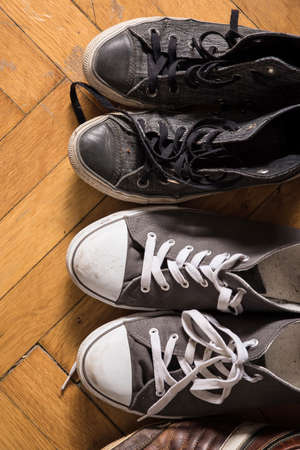 Some used sneakersの写真素材