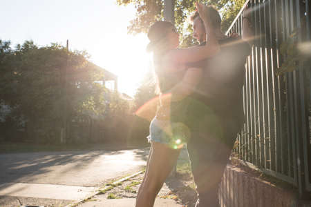 Young HipHop Couple in a urban environmentの写真素材