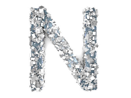 3D Illustration Crystal Letter - Nの写真素材