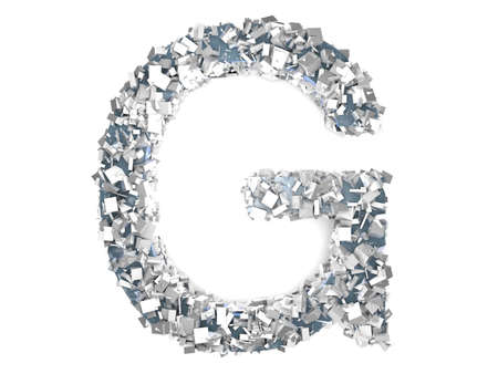 3D Illustration Crystal Letter - Gの写真素材
