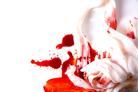 Blood and bandages on a white background.
の写真素材