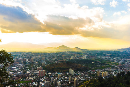 Panoramic view of Santiago de Chileの写真素材
