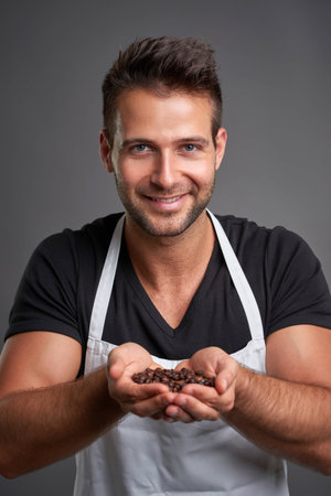 A young barista manの写真素材